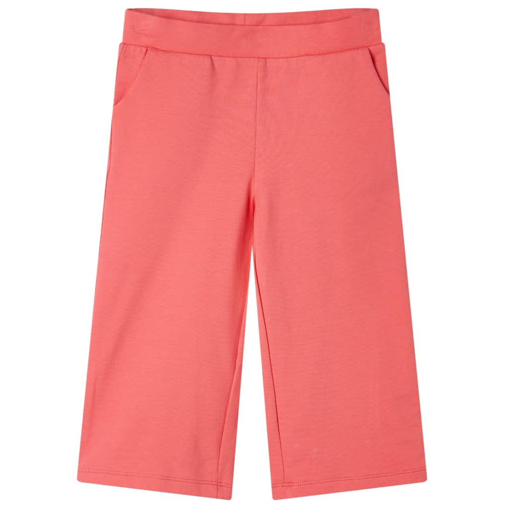 Kinderbroek met wijde pijpen 128 koraalkleurig Koraal
