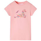 Kindershirt 116 roze eenhoorn katoen