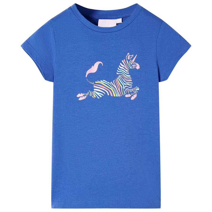 Kindershirt 128 kobaltblauw Blauw 128