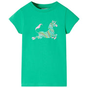 Kindershirt 128 groen katoen elastaan