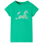 Kindershirt 140 groen eenhoorn