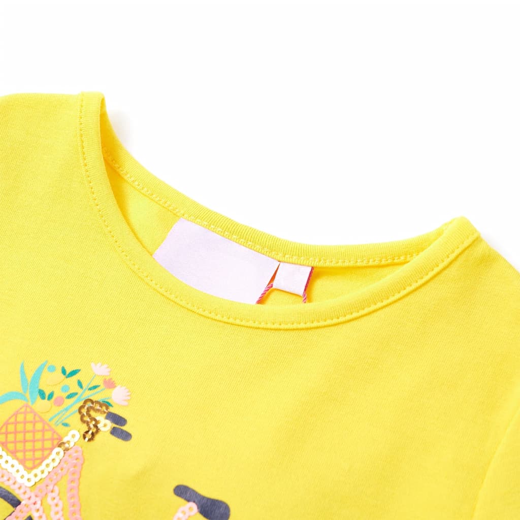 Kindershirt 104 geel Geel