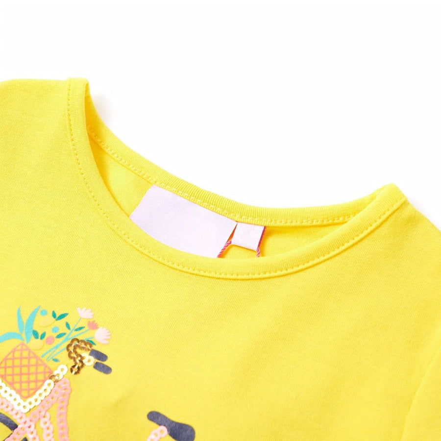 Kindershirt 104 geel Geel