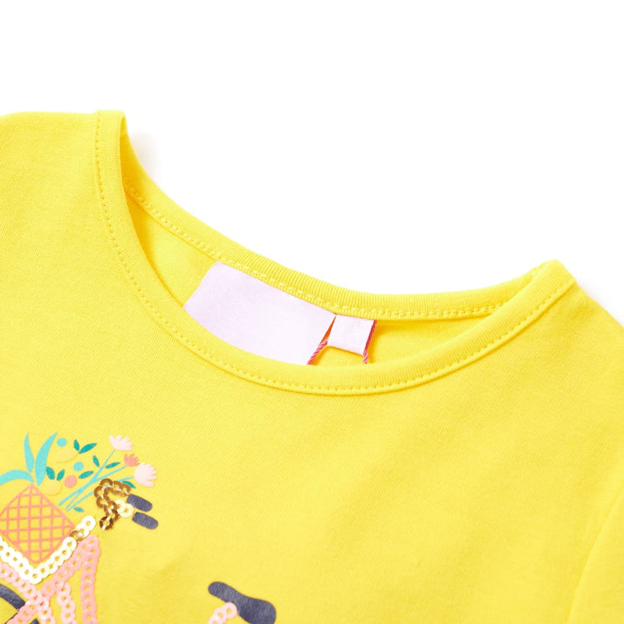Kindershirt 116 geel Geel