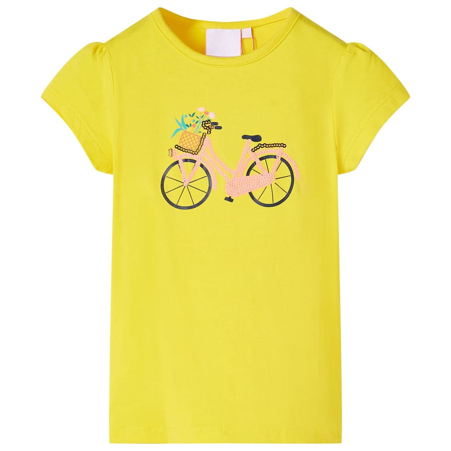 Kindershirt 128 geel Geel