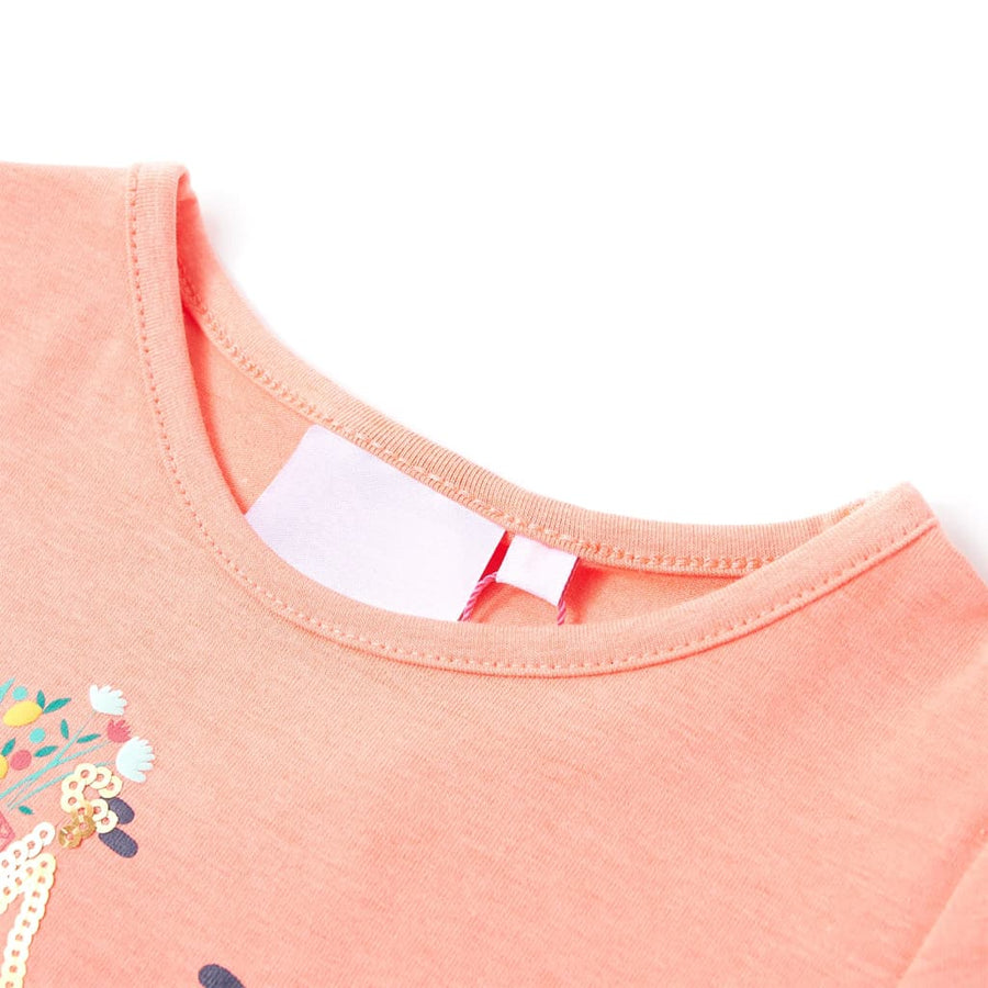 Kindershirt 104 neonkoraalkleurig Koraal