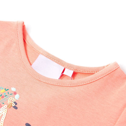 Kindershirt 116 neonkoraal Koraal