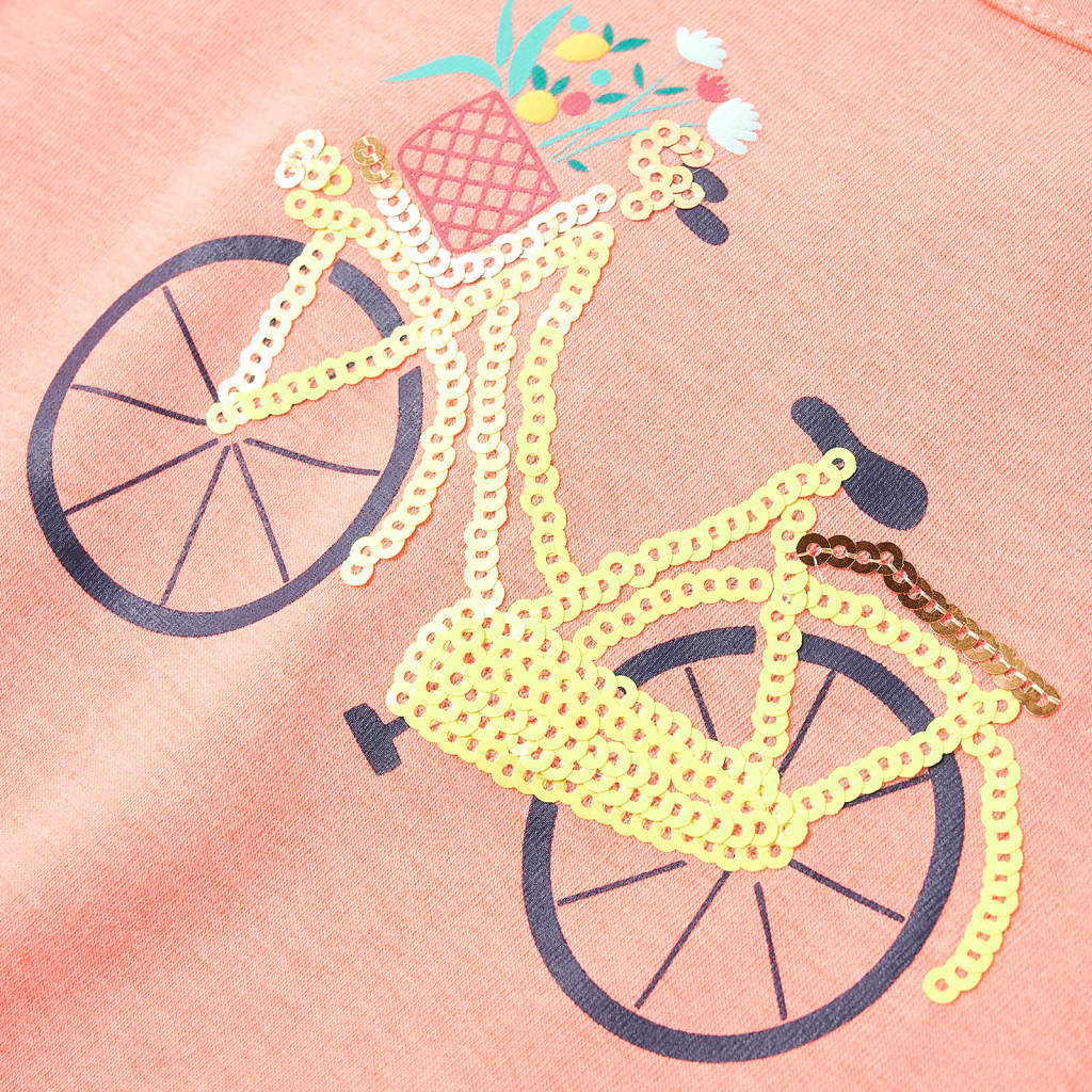 Kindershirt 140 neonkoraalkleurig Koraal