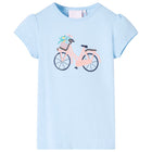 Kindershirt 116 lichtblauw katoen