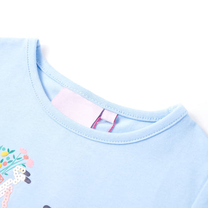 Kindershirt 116 lichtblauw Blauw 116