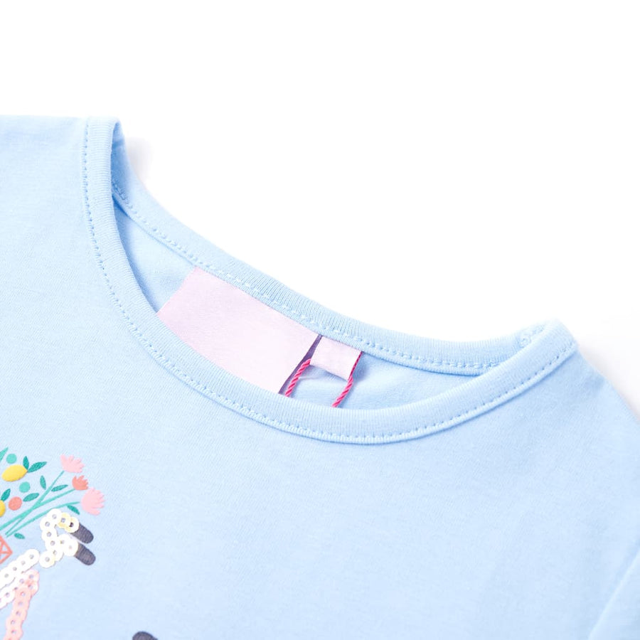 Kindershirt 116 lichtblauw Blauw 116
