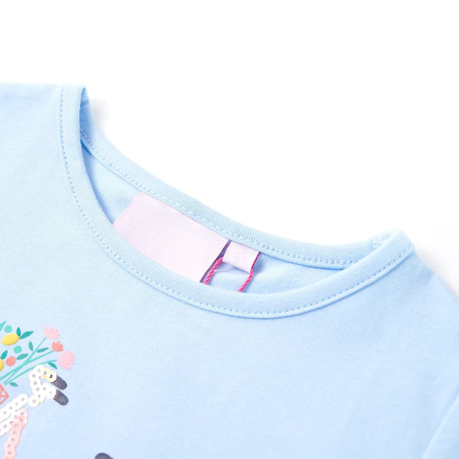 Kindershirt 128 lichtblauw Blauw 128