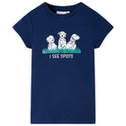 Kindershirt 116 marineblauw katoen