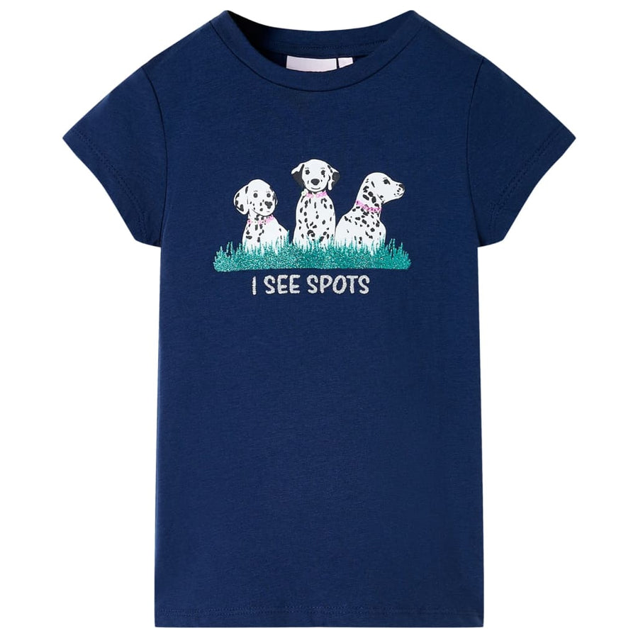 Kindershirt 116 marineblauw Blauw
