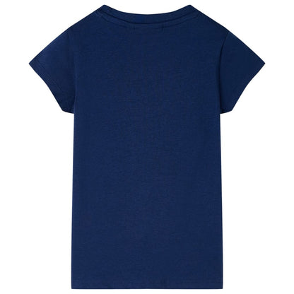 Kindershirt 116 marineblauw Blauw
