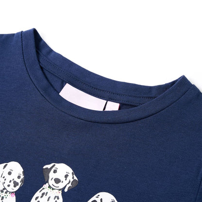Kindershirt 116 marineblauw Blauw