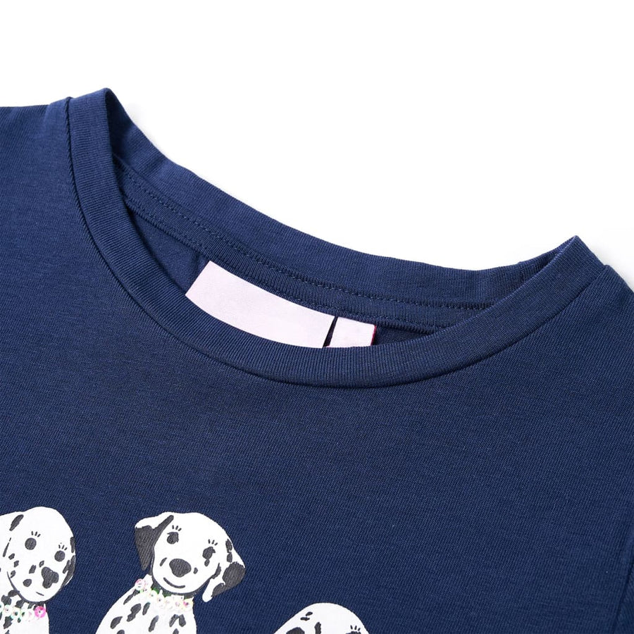 Kindershirt 116 marineblauw Blauw