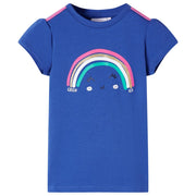 Kindershirt 116 kobaltblauw katoen