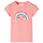 Kindershirt 116 lichtkoraal katoen elastaan