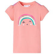 Kindershirt 116 lichtkoraal katoen elastaan