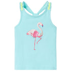 Kindertopje 128 lichtmint flamingo