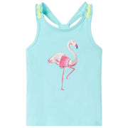 Kindertopje 128 lichtmint flamingo