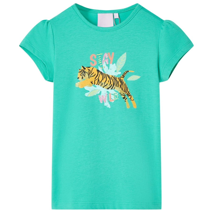 Kindershirt 128 mintkleurig Mintgroen