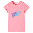 Kindershirt 128 felroze katoen elastaan