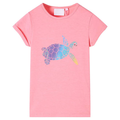 Kindershirt 128 felroze Roze 128