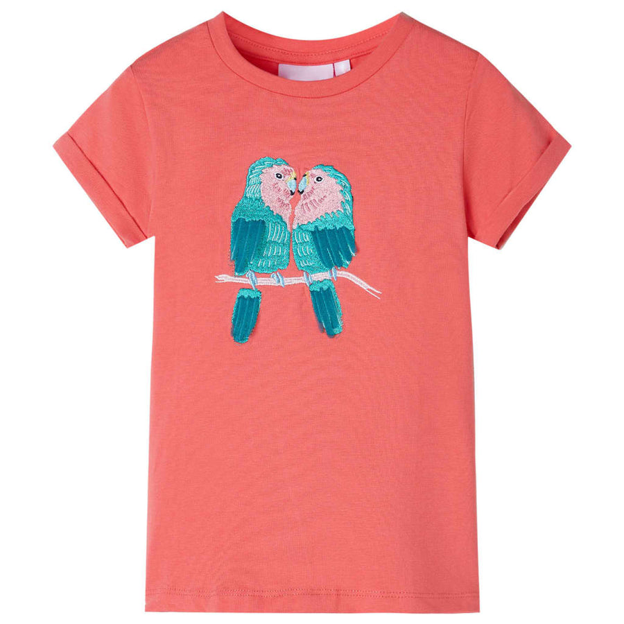 Kindershirt 116 koraalkleurig Koraal 116