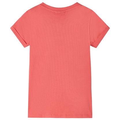 Kindershirt 116 koraalkleurig Koraal 116