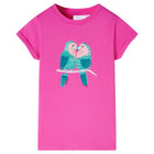 Kindershirt 104 donkerroze katoen