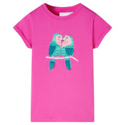 Kindershirt 104 donkerroze katoen