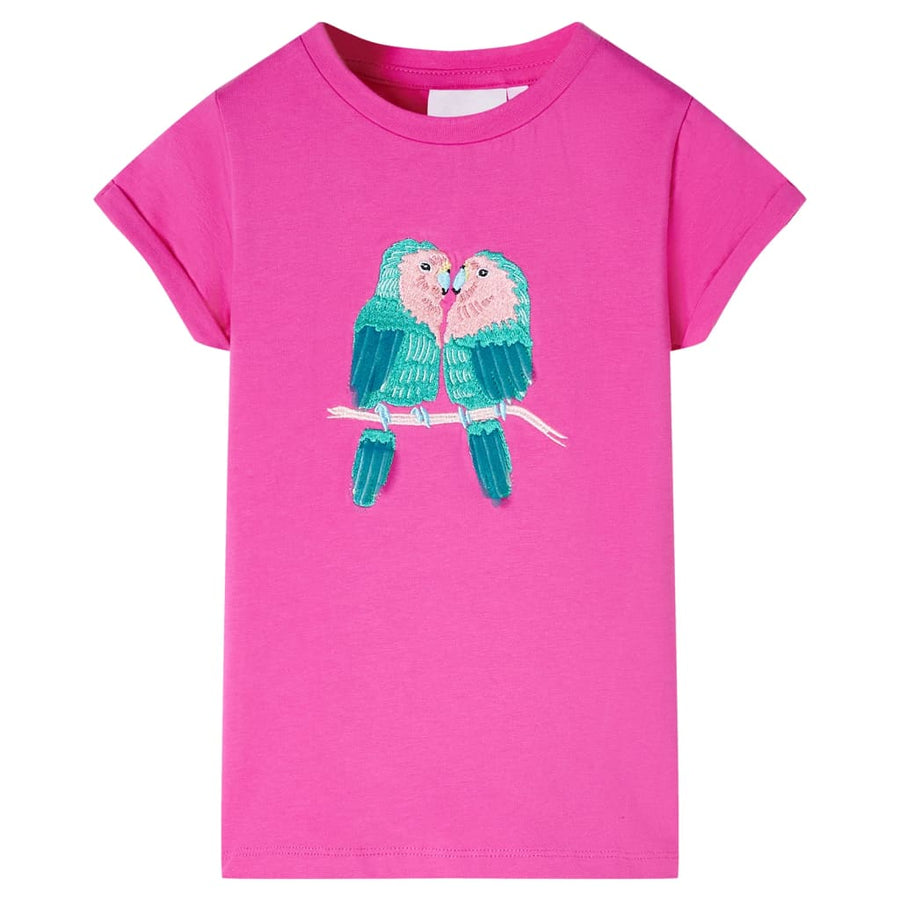 Kindershirt 116 donkerroze Roze