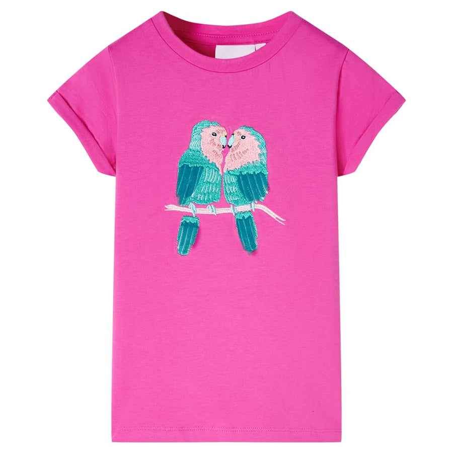 Kindershirt 128 donkerroze Roze