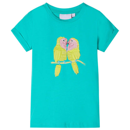Kindershirt 116 mintkleurig Mintgroen