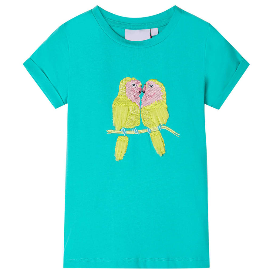 Kindershirt 116 mintkleurig Mintgroen