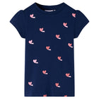 Kindershirt 104 marineblauw katoen