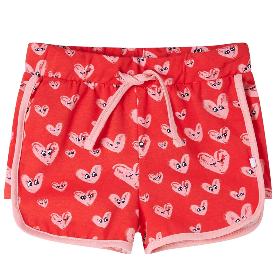 Kindershort met trekkoord 128 rood 128