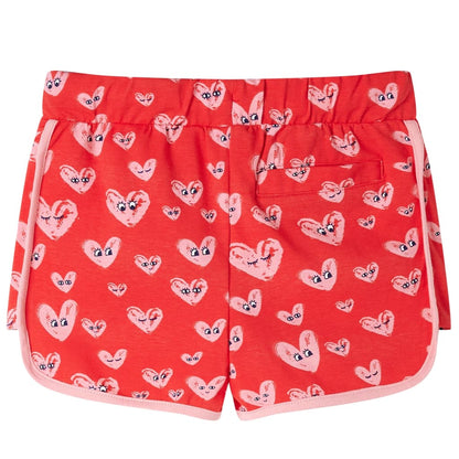 Kindershort met trekkoord 128 rood 128