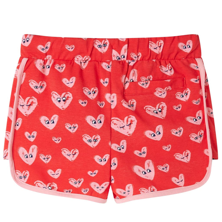Kindershort met trekkoord 128 rood 128