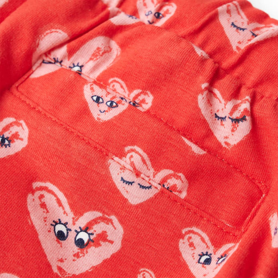 Kindershort met trekkoord 128 rood 128