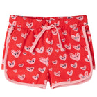 Kindershort 140 rood hartjesprint