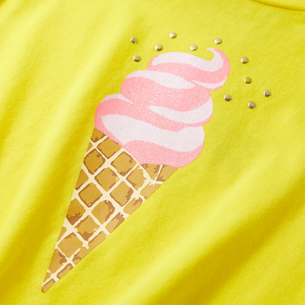 Kindershirt 104 geel Geel