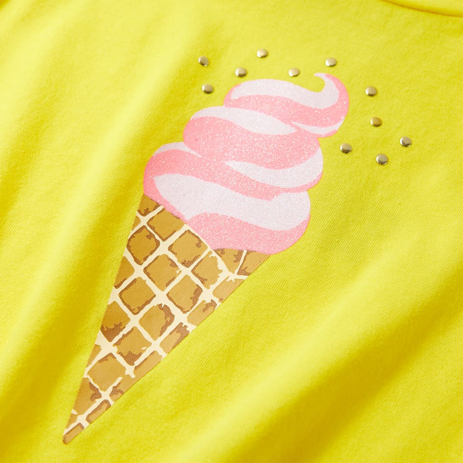Kindershirt 128 geel Geel