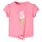 Kindershirt 92 felroze ijshoorntje