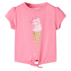 Kindershirt 116 felroze ijshoorntje