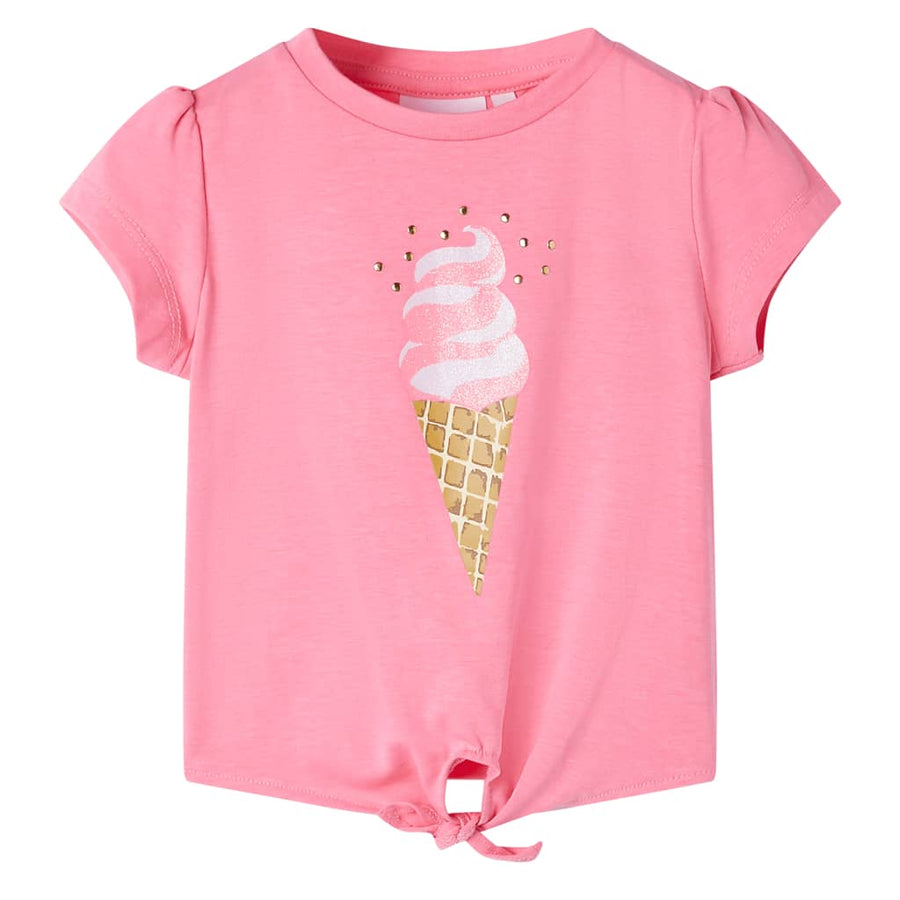 Kindershirt 116 fluorescerend felroze Roze