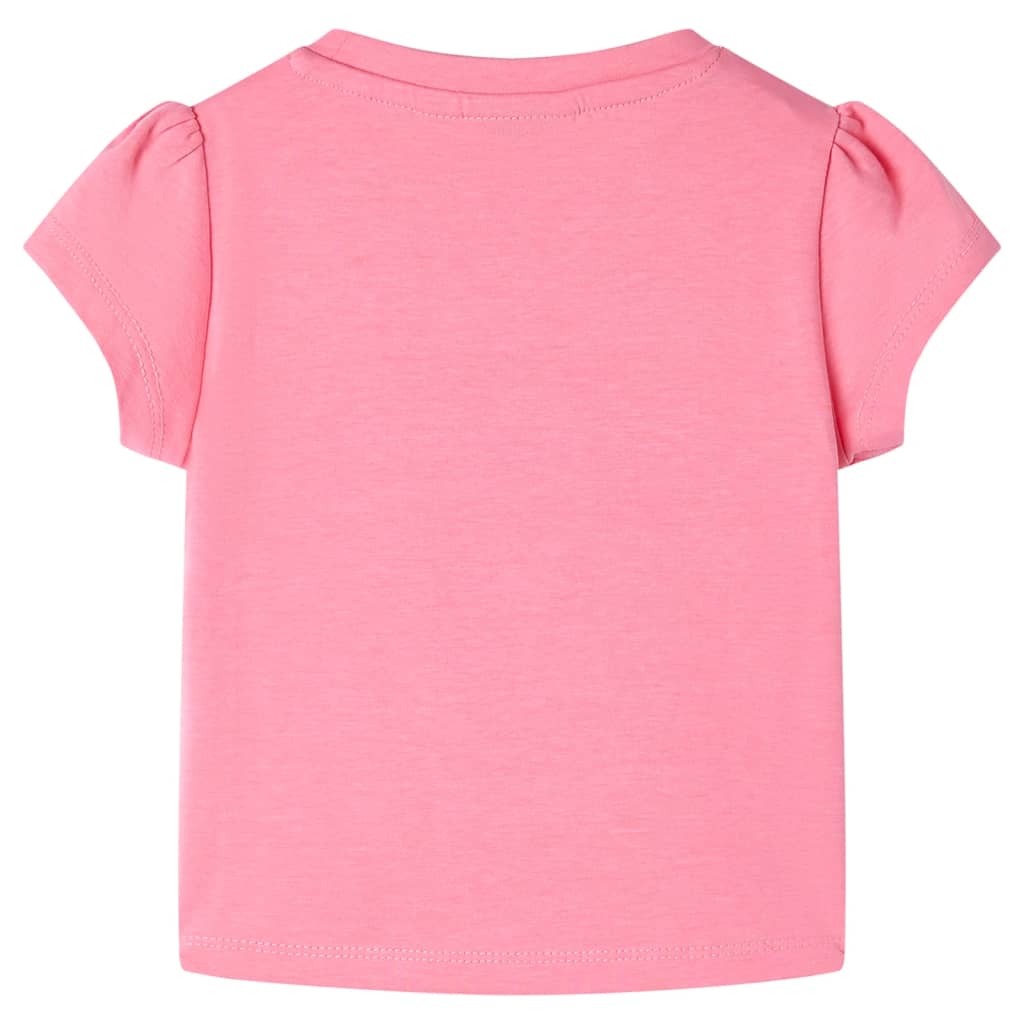 Kindershirt 116 fluorescerend felroze Roze