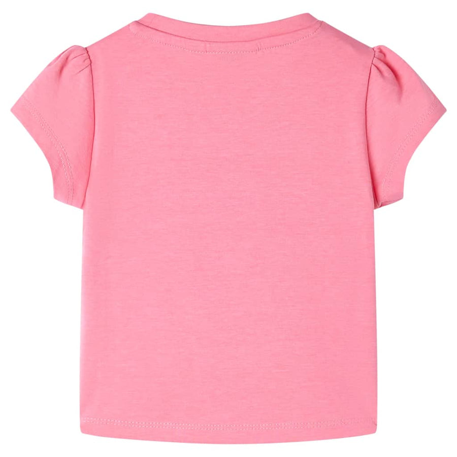 Kindershirt 116 fluorescerend felroze Roze